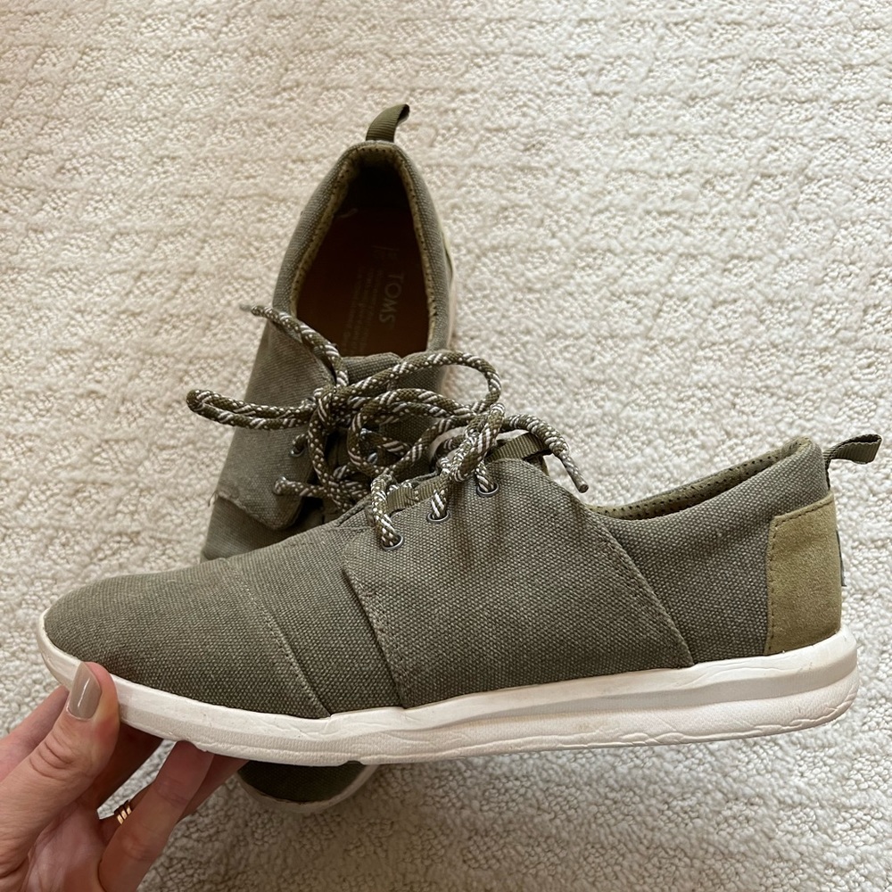 TOMS olive green sneakers